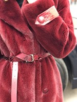 Норковое пальто с отделкой из кожи питона - фото 4531
