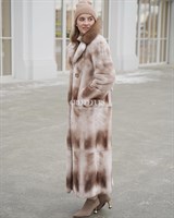 Меховое пальто в цвете "Мрамор" - фото 4743
