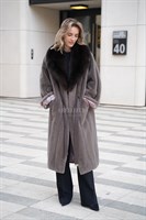 Меховое пальто oversize - фото 5021