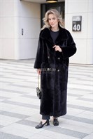 Норковое пальто силуэта легкой трапеции из пластин - фото 5130