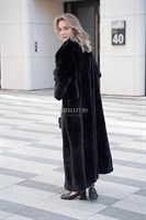 Норковое пальто силуэта легкой трапеции из пластин - фото 5133