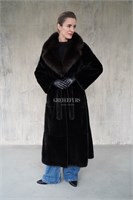 Классическая норковая шуба с английским воротником из соболя 2173 - фото 5915