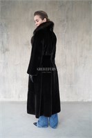 Классическая норковая шуба с английским воротником из соболя 2173 - фото 5916