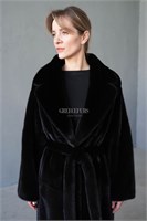 Норковое пальто Blackglama из пластин с английским воротником 2190 - фото 6008